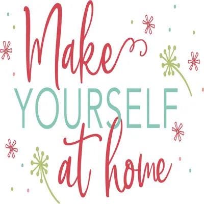 Maywood Studio Kimberbell Make Yourself at Home Fabric Collection Home Furnishings on Blue Authentic Premium 100% Cotton Fabric