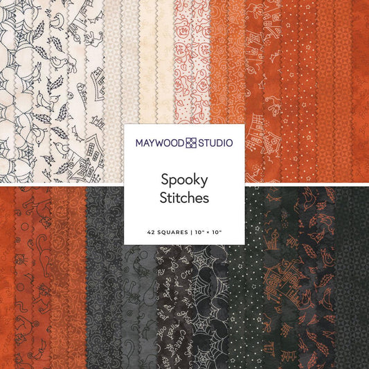 Maywood Studio Spooky Stitches Fabric Collection 10" Stacker Layer Cake Authentic Premium 100% Cotton Fabrics