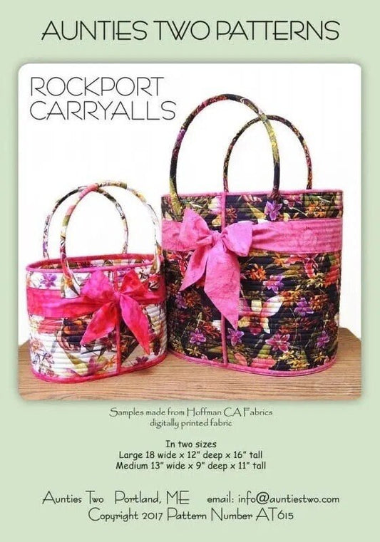 Aunties Two Rockport Carryalls Sewing Pattern  -2 Size Variations Per Pattern AT615