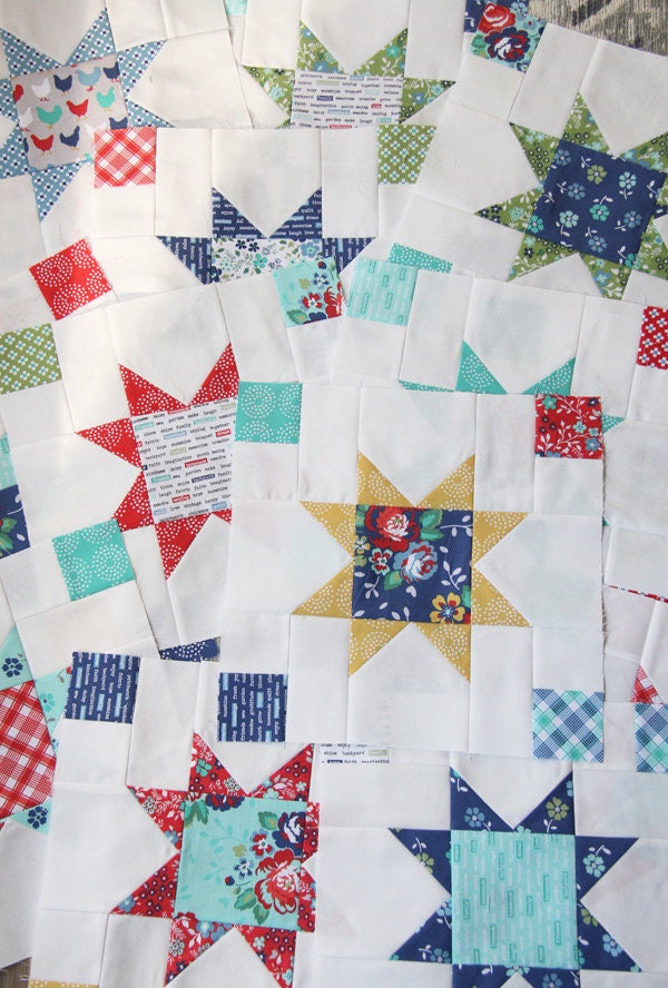 Cluck Cluck Sew Brightly Quilt Pattern - 4 Size Variations Per Pattern