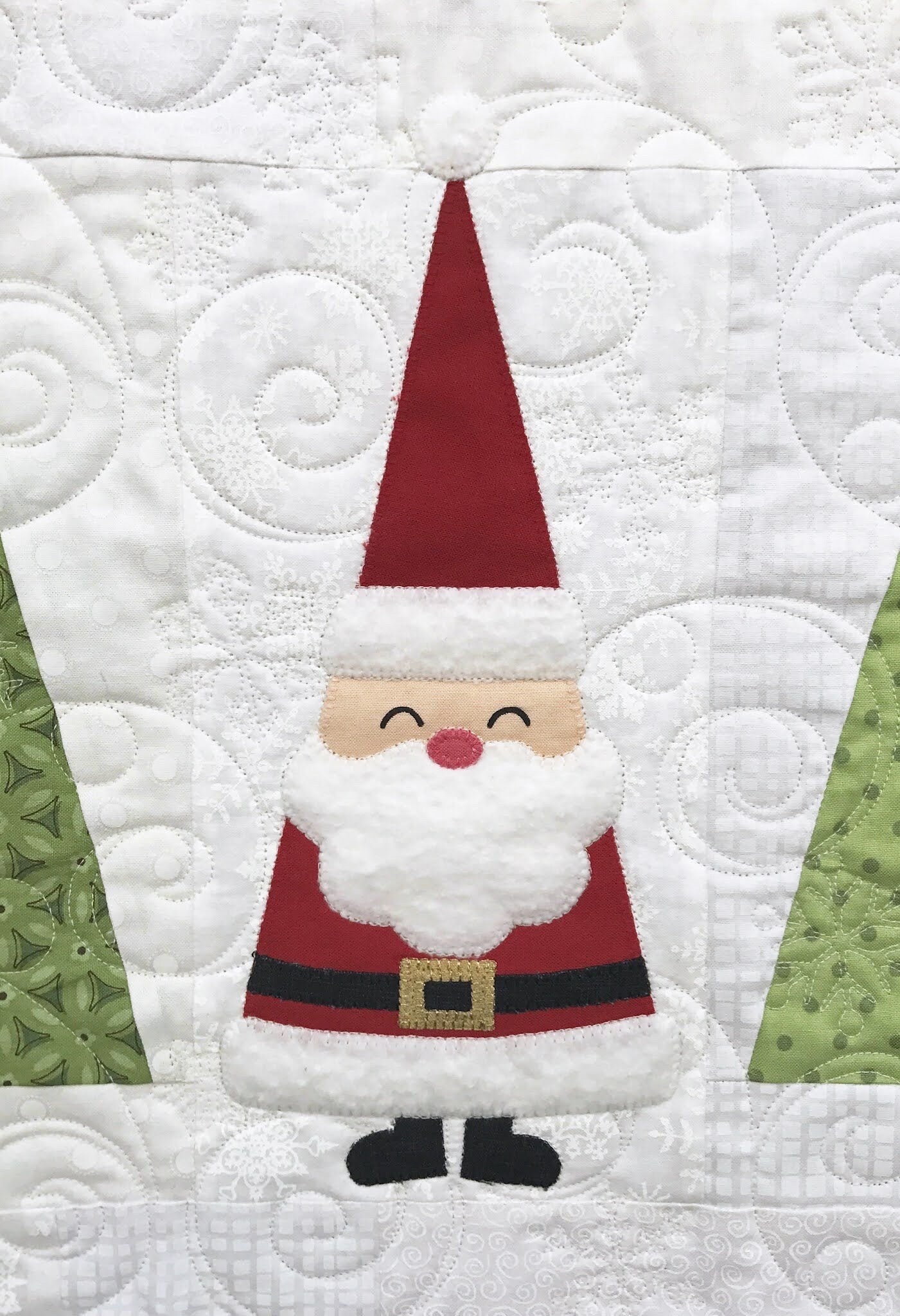 AHHH...Quilting Santa in the Trees Quilt Pattern Finished Size: 50"x60"