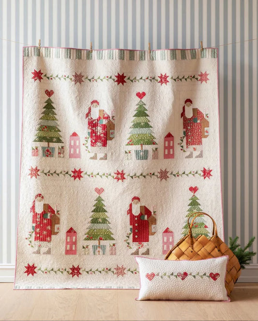 Tilda Merry Little Christmas Dear Santa Quilt Pattern - Putty White Free Digital PDF Download)