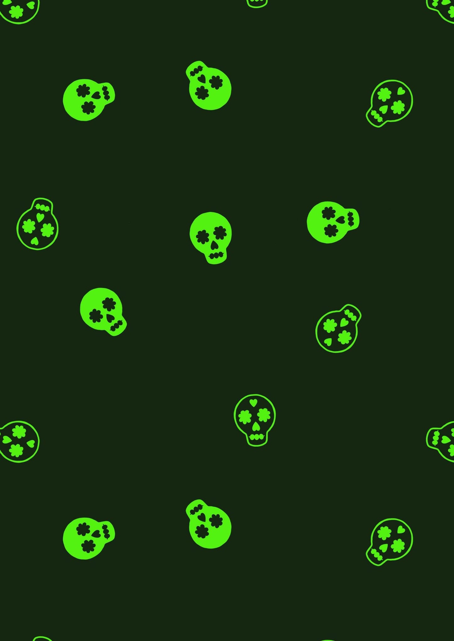 Lewis & Irene Small Things Glow Fabric Collection Glowing Sugar Skulls on Bright Pink Premium 100% Cotton Fabrics