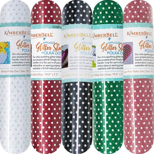 Kimberbell Kimberbellishments 19.5”x7.5” Polka Dot Appliqué Glitter Sheet - Green