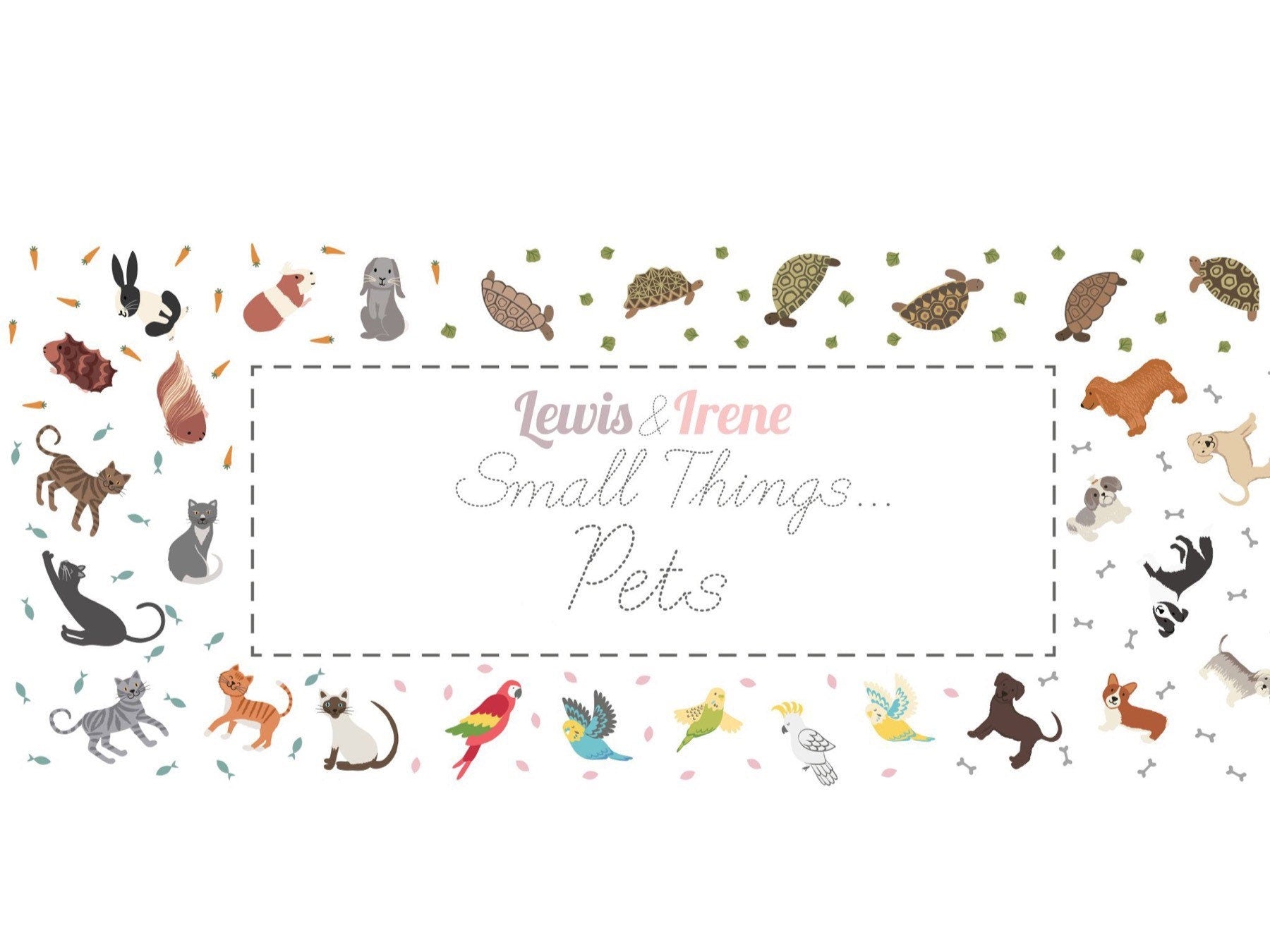 Lewis & Irene Small Things Pets Fabric Collection Birds on Tropical Coral Premium 100% Cotton Quilt Shop Quality Fabrics