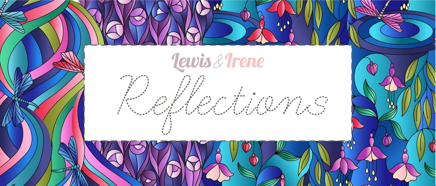 Lewis & Irene Reflections Fabric Collection Reflections Pools on Greens and Blues A511.1