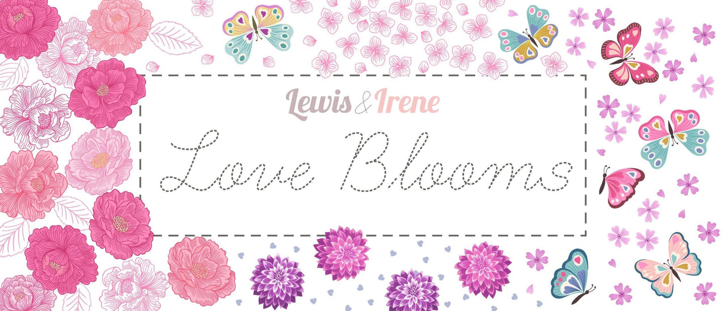 END OF BOLT 2YD13” Lewis & Irene’s Love Blooms Fabric Collection Peony and Hydrangea on Cream Premium 100% Cotton Quilt Shop Quality Fabrics
