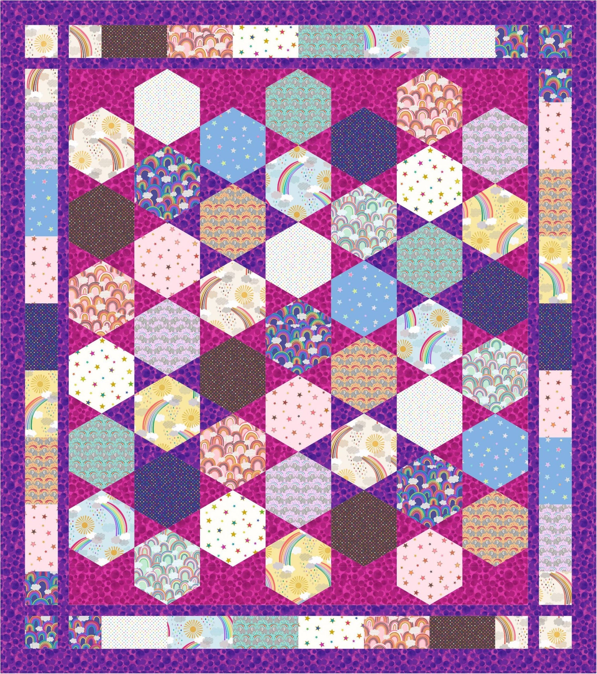 Lewis & Irene Rainbows Collection Quilt Kit #1 Finished Size: 54”x61.5” Premium 100% Cotton Quilt Shop Quality Fabrics