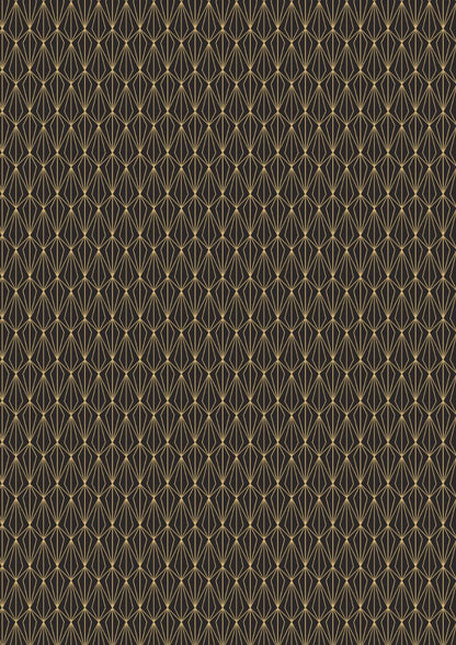 Lewis & Irene Marvelous Metallics Fabric Collection Metallic Gold Geometric on Black Premium 100% Cotton Quilt Shop Quality Fabrics