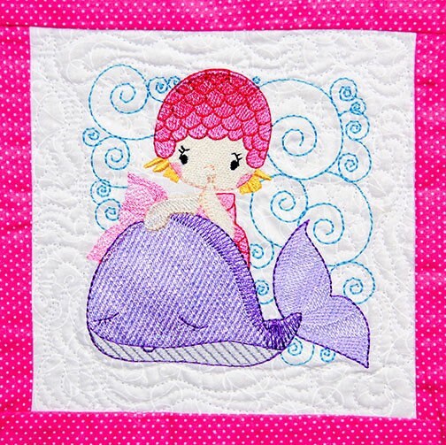 Purely Gates Mylar Curly Mermaids 12 Design Machine Embroidery CD w/Mylar Sheet (uses 5”x7” hoop)