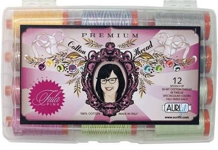 LAST ONE! Aurifil Tula Pink Premium Set (12 LG 50wt Thread Spools 1422YD each)