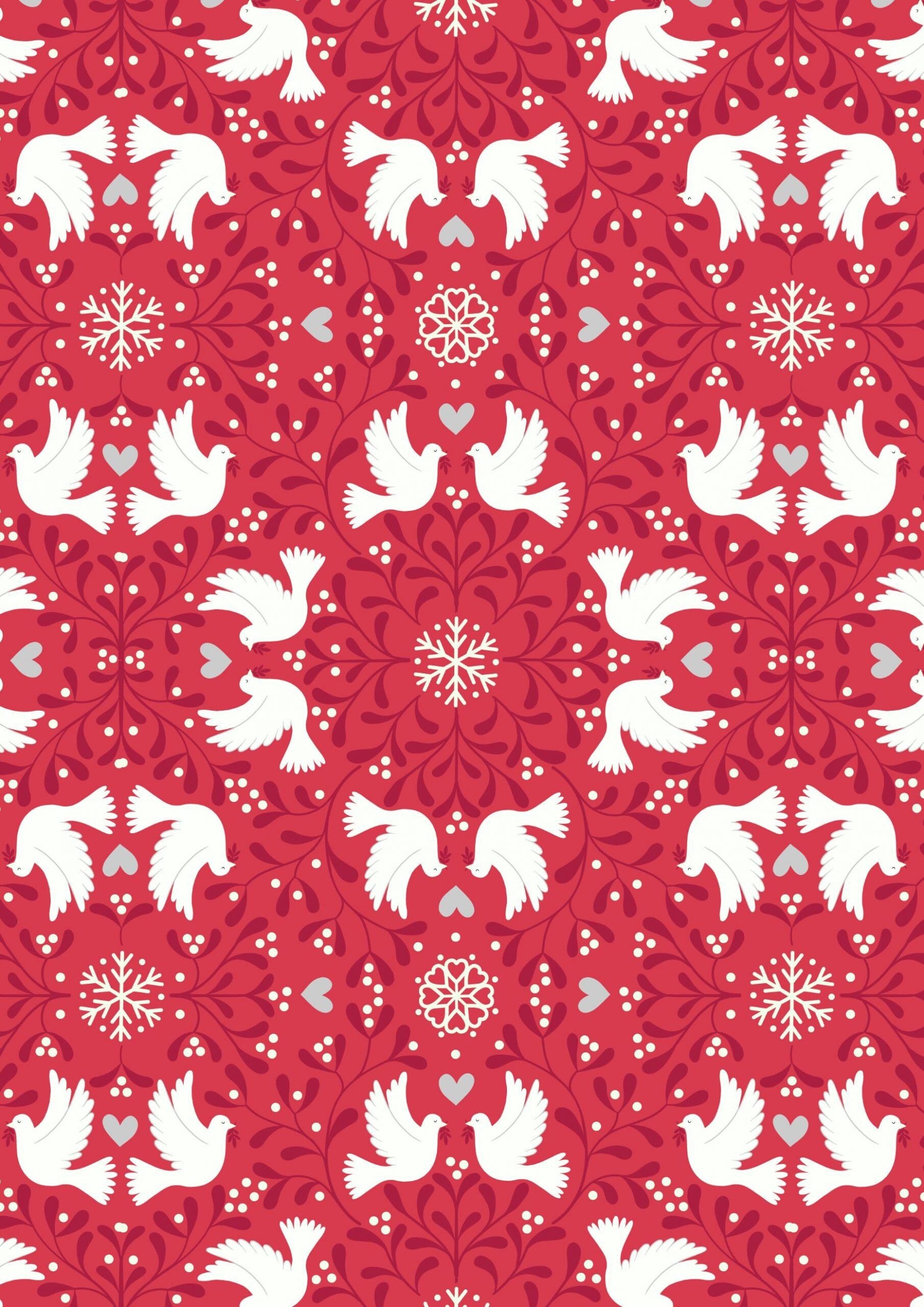 GLOWING FABRICS!! Lewis & Irene Hygge Glow Fabric Collection Glowing Scandi Dove on Red Premium 100% Cotton Quilt Shop Quality Fabrics
