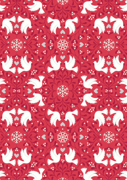 GLOWING FABRICS!! Lewis & Irene Hygge Glow Fabric Collection Glowing Scandi Dove on Red Premium 100% Cotton Quilt Shop Quality Fabrics