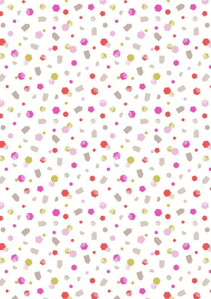 RETIRED! Lewis & Irene Hann’s House Fabric Collection Shapes on White Premium 100% Cotton Quilt Shop Quality Fabrics