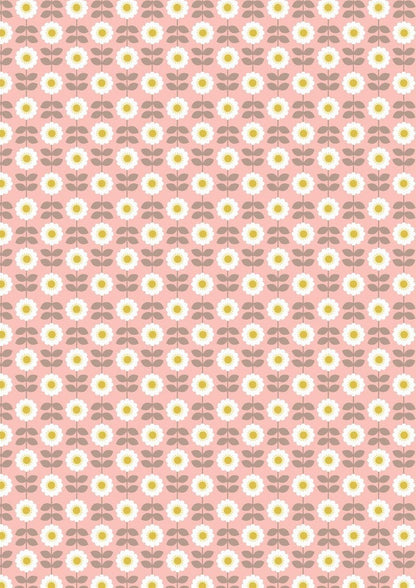 RETIRED! Lewis & Irene Love Me Love Me Not Fabric Collection Retro Daisies on Pink Premium 100% Cotton Quilt Shop Quality Fabrics