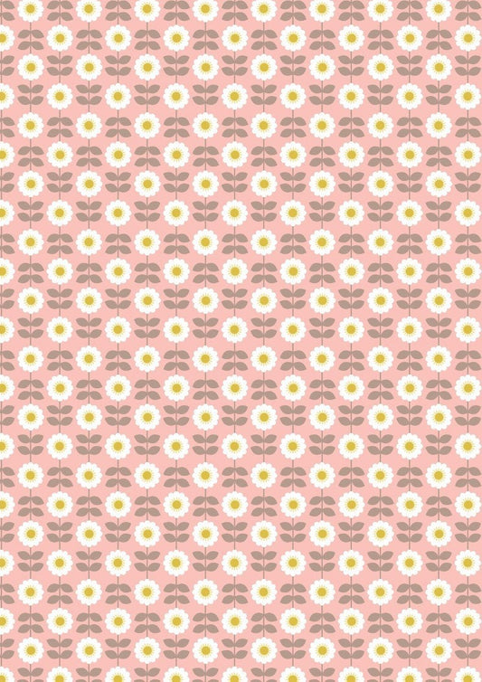 RETIRED! Lewis & Irene Love Me Love Me Not Fabric Collection Retro Daisies on Pink Premium 100% Cotton Quilt Shop Quality Fabrics
