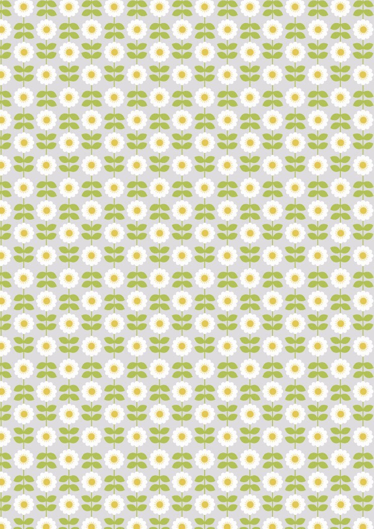 RETIRED! Lewis & Irene Love Me Love Me Not Fabric Collection Retro Daisies on Palest Grey Premium 100% Cotton Quilt Shop Quality Fabrics