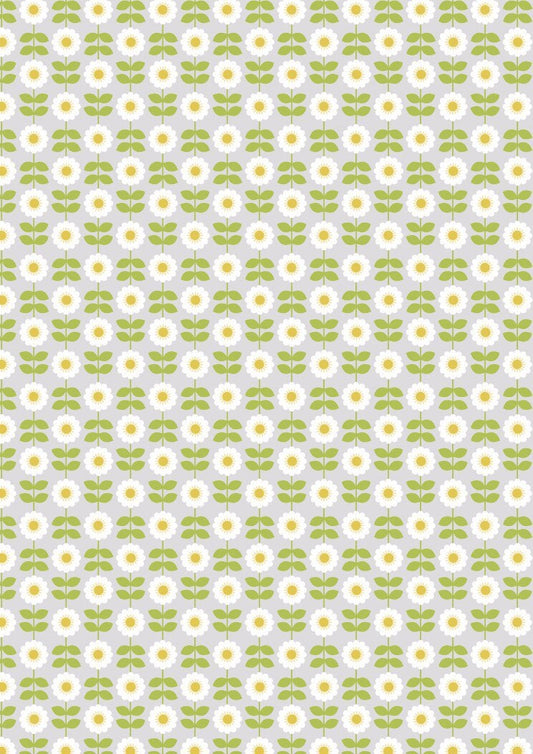 RETIRED! Lewis & Irene Love Me Love Me Not Fabric Collection Retro Daisies on Palest Grey Premium 100% Cotton Quilt Shop Quality Fabrics
