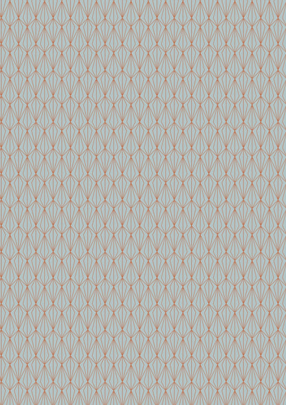 Lewis & Irene City Nights Fabric Collection Metallic Copper Architectural Blender on Duck Egg Blue Premium 100% Cotton Fabrics