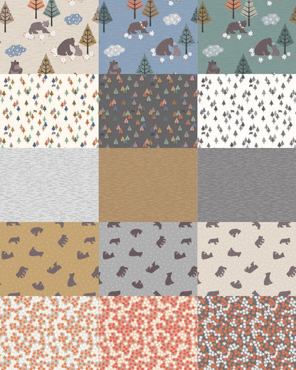 LAST BOLT!! Lewis & Irene Bear Hugs Fabric Collection Starry Bear on Ochre Premium 100% Cotton Quilt Shop Quality Fabrics