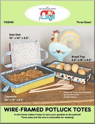 The Fat Quarter Gypsy Wire-Framed Potluck Totes (includes 3 sizes in each pattern) Frames sold separately