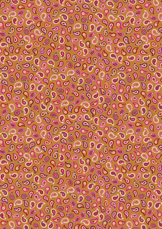 Lewis & Irene Soraya Fabric Collection Small Paisley on Yellows Premium 100% Cotton Quilt Shop Quality Fabrics