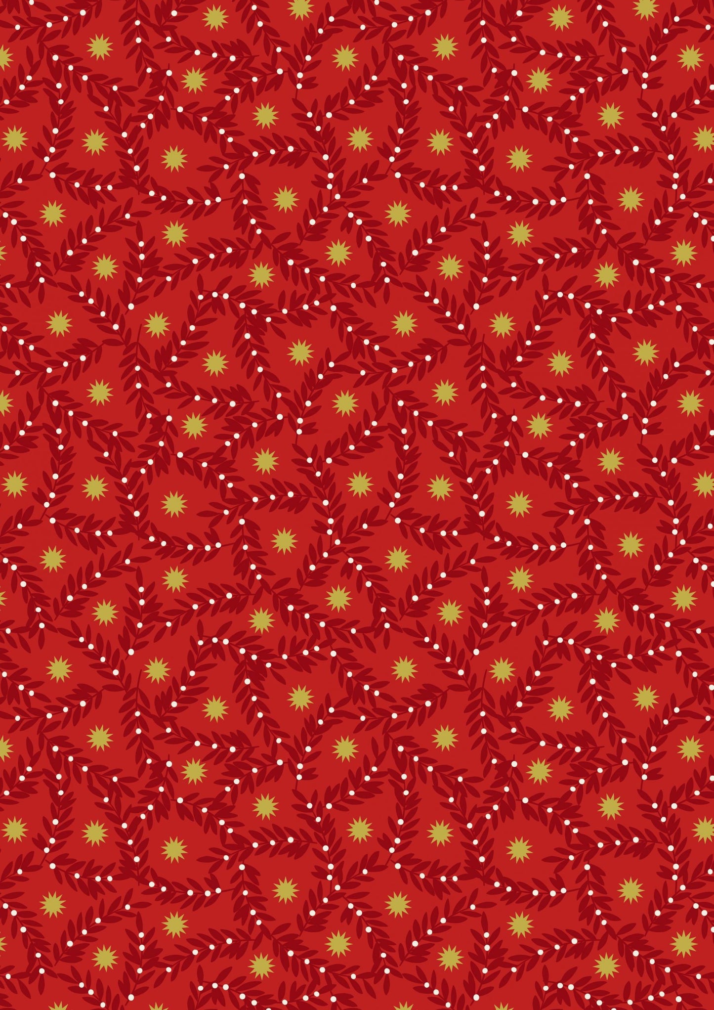 Lewis & Irene Noel Fabric Collection Metallic Gold Stars and Berries on Red Premium 100% Cotton Quilt Shop Quality Fabrics