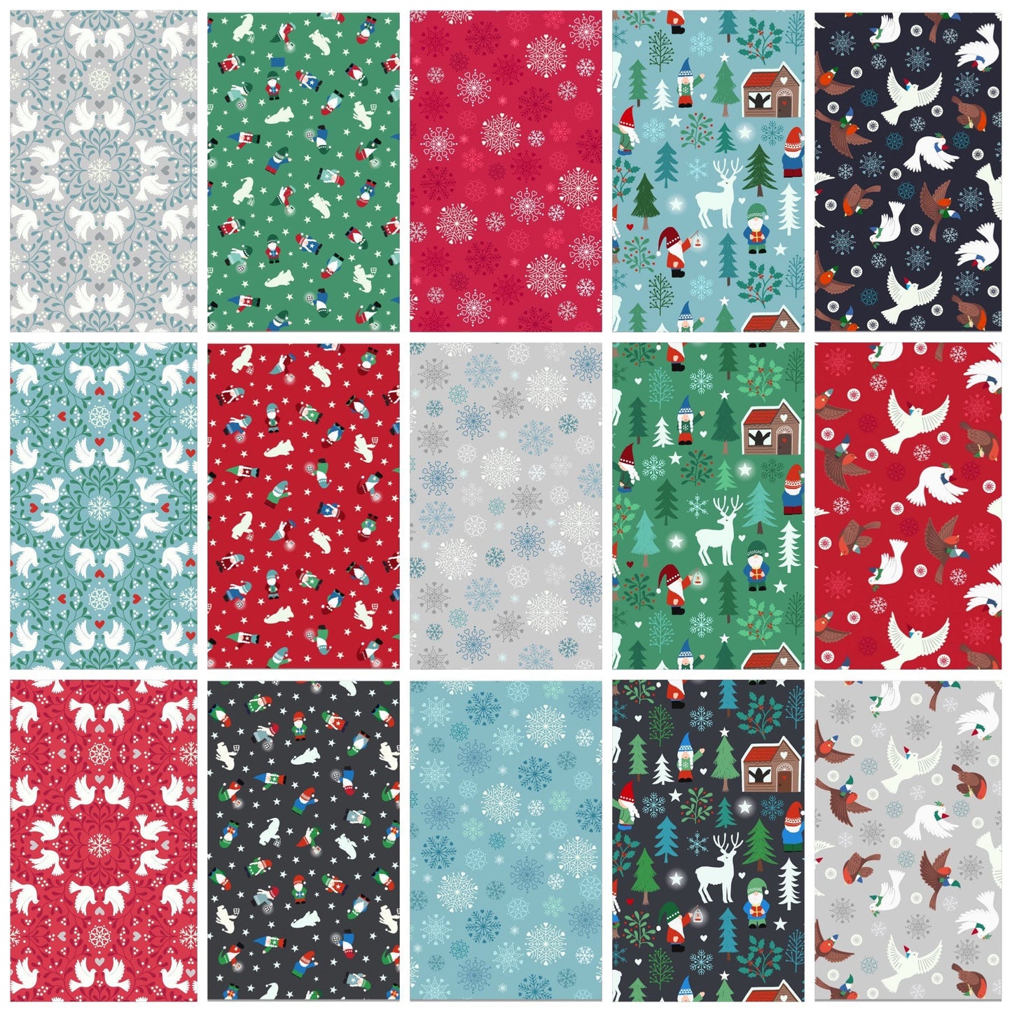 LAST BOLT! Glow-In-The-Dark Lewis & Irene Hygge Glow Fabric Collection Glowing Mini Tomte on Charcoal Authentic Premium 100% Cotton Fabrics