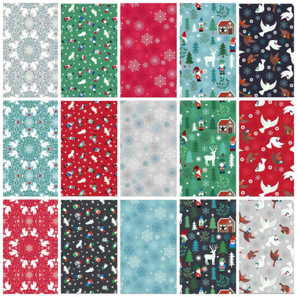LAST BOLT! Glow-In-The-Dark Lewis & Irene Hygge Glow Fabric Collection Glowing Mini Tomte on Charcoal Authentic Premium 100% Cotton Fabrics