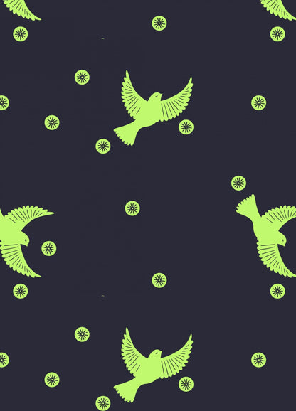 Lewis & Irene Hygge Glow Fabric Collection Glowing Flying Tomte on Red C75.2