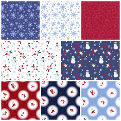 LAST BOLT!! Lewis & Irene Keep Believing Fabric Collection Snowflakes on Dark Blue Authentic Premium 100% Cotton Fabrics