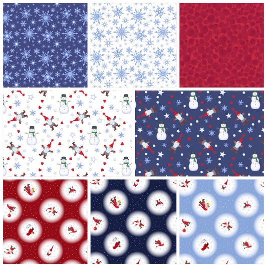 LAST BOLT!! Lewis & Irene Keep Believing Fabric Collection Snowflakes on Dark Blue Authentic Premium 100% Cotton Fabrics