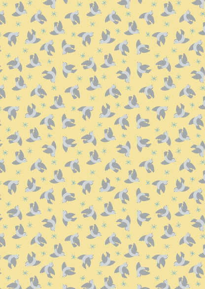RETIRED! Lewis & Irene Oh Darling! Fabric Collection Flying Bluebirds on Lemon Premium 100% Cotton Quilt Shop Quality Fabrics