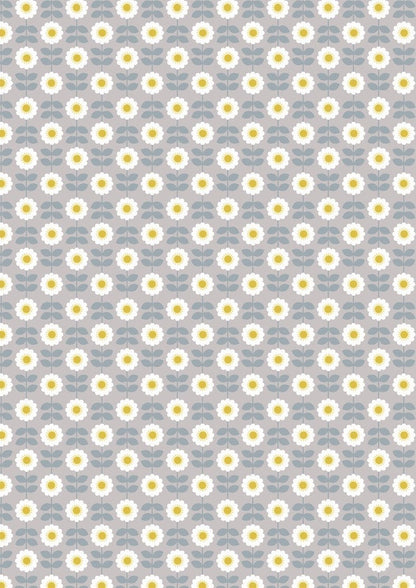 RETIRED! Lewis & Irene Love Me Love Me Not Fabric Collection Retro Daisies on Mid Grey Premium 100% Cotton Quilt Shop Quality Fabrics