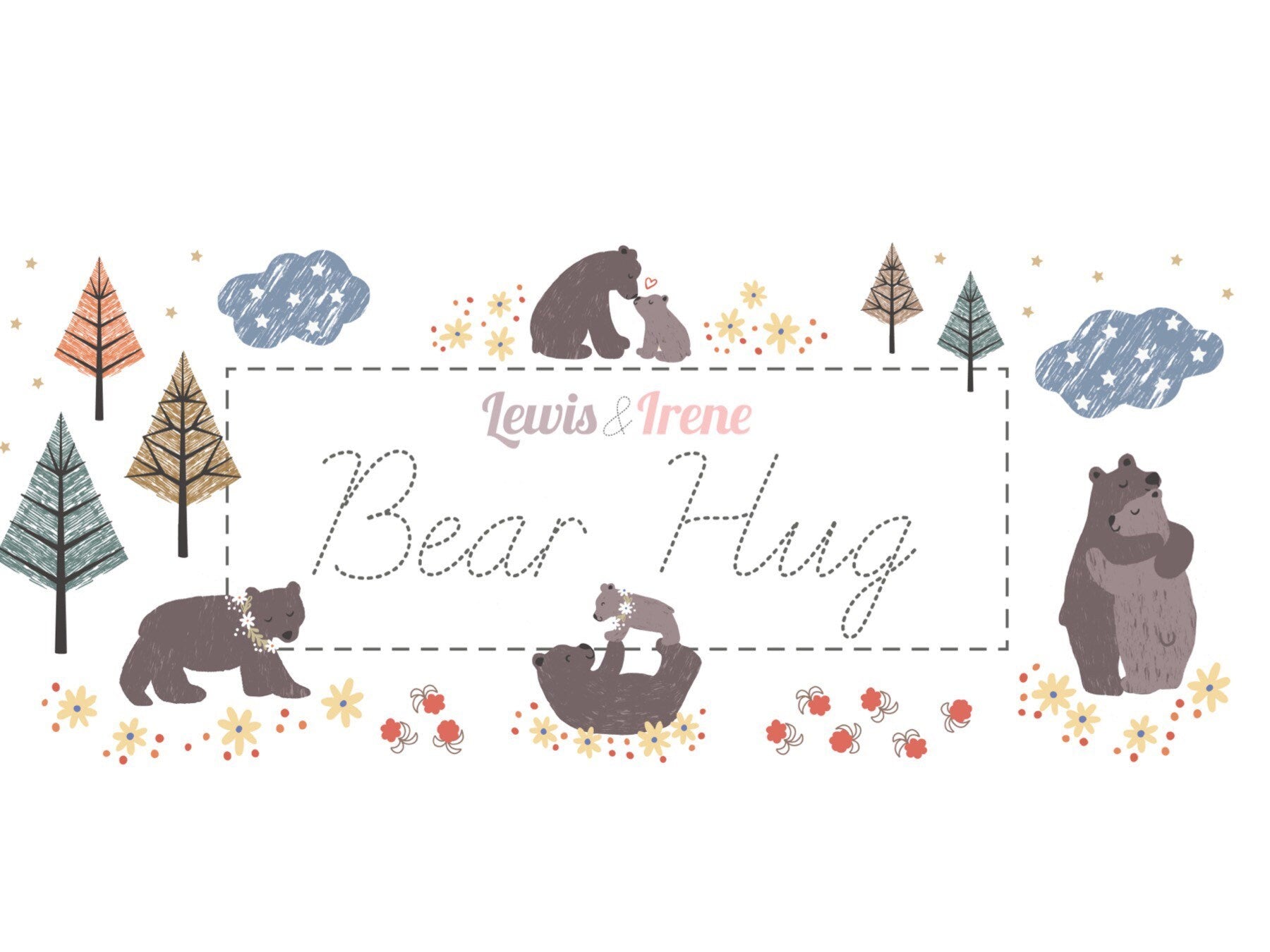 LAST BOLT!! Lewis & Irene Bear Hugs Fabric Collection Starry Bear on Ochre Premium 100% Cotton Quilt Shop Quality Fabrics