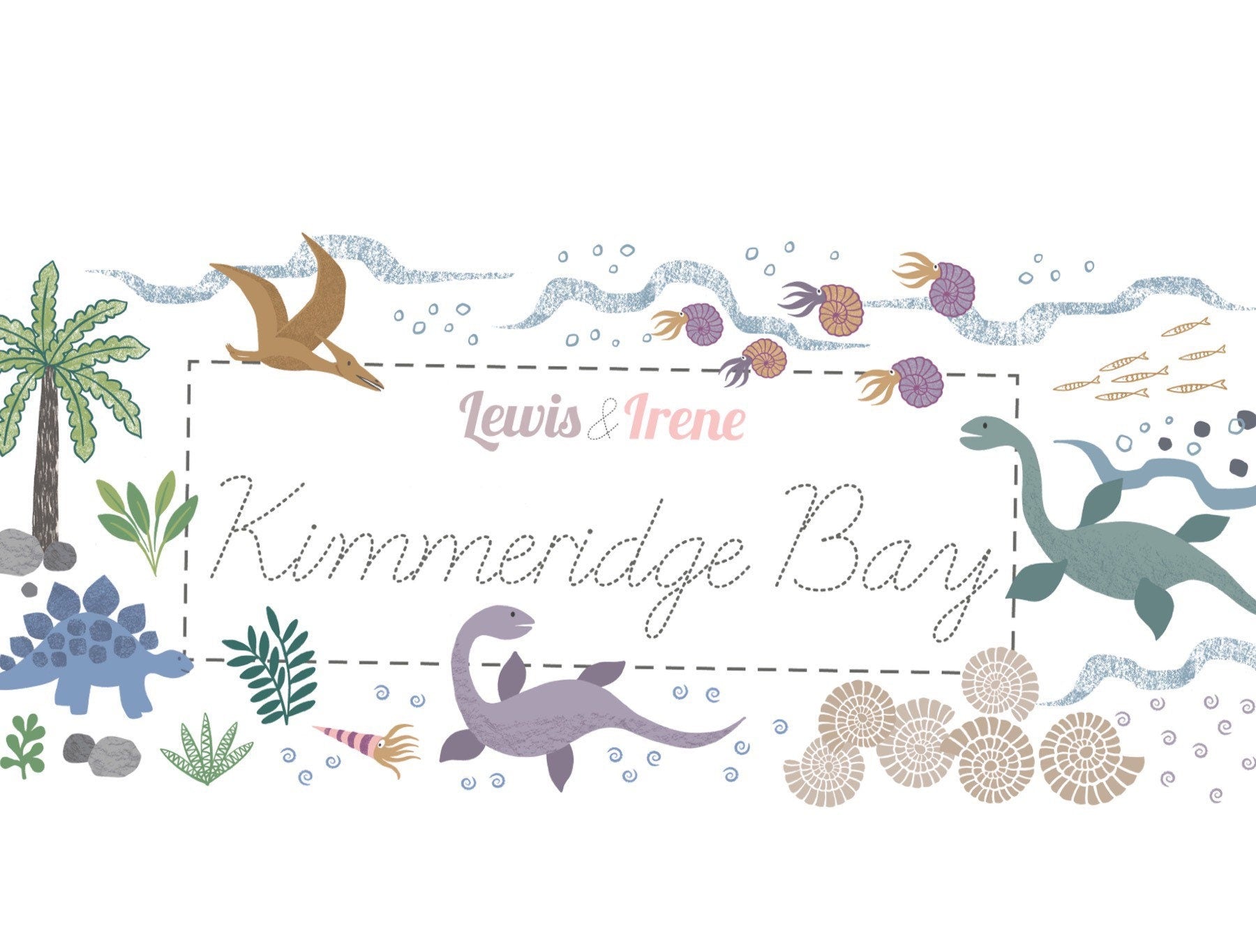 Lewis & Irene Kimmeridge Bay Fabric Collection Dino Rock Layers on Grey Green A305.2