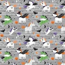 LAST BOLT!! Camelot Unicorns Always in Season Fabric Collection Unicorn Mummies on Gray Premium 100% Cotton Quilt Shop Quality Fabrics
