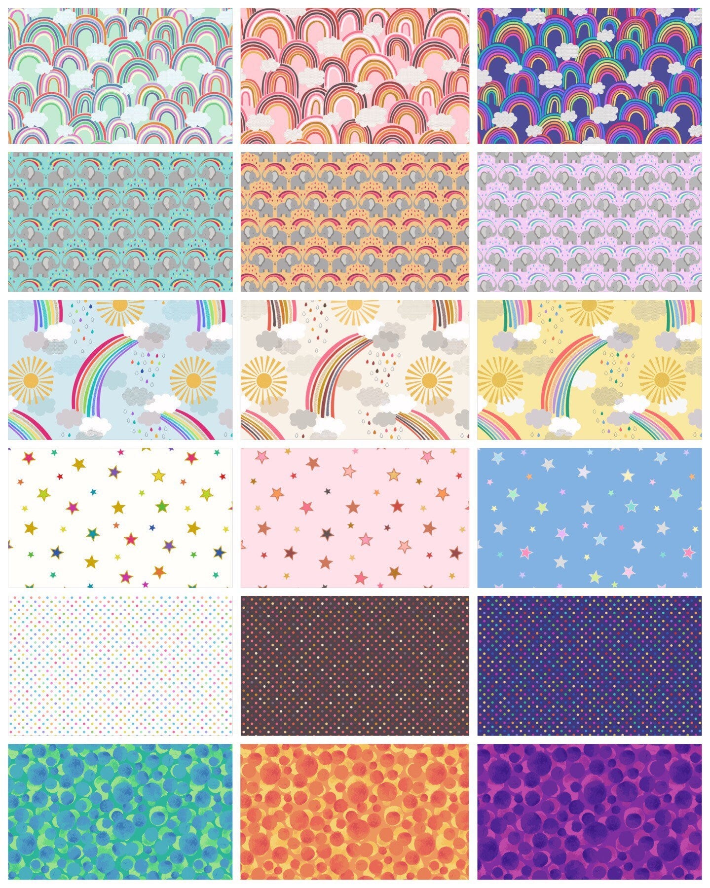 Lewis & Irene Rainbows Fabric Collection Elephants on Blue Authentic Premium 100% Cotton Quilt Shop Quality Fabrics