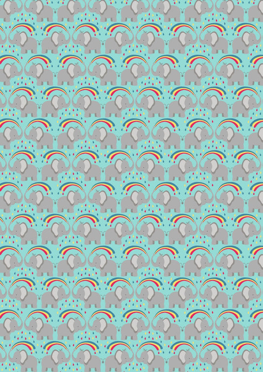 Lewis & Irene Rainbows Fabric Collection Elephants on Blue Premium 100% Cotton Quilt Shop Quality Fabrics