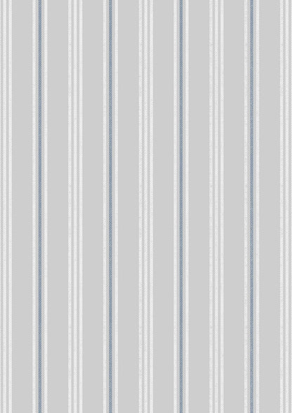 Lewis & Irene Thalassophile Fabric Collection Coastal Stripe on Light Grey Premium 100% Cotton Quilt Shop Quality Fabrics