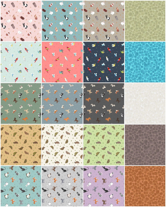 LAST BOLT!! Lewis & Irene Small Things Pets Fabric Collection Birds on Tropical Coral Premium 100% Cotton Quilt Shop Quality Fabrics