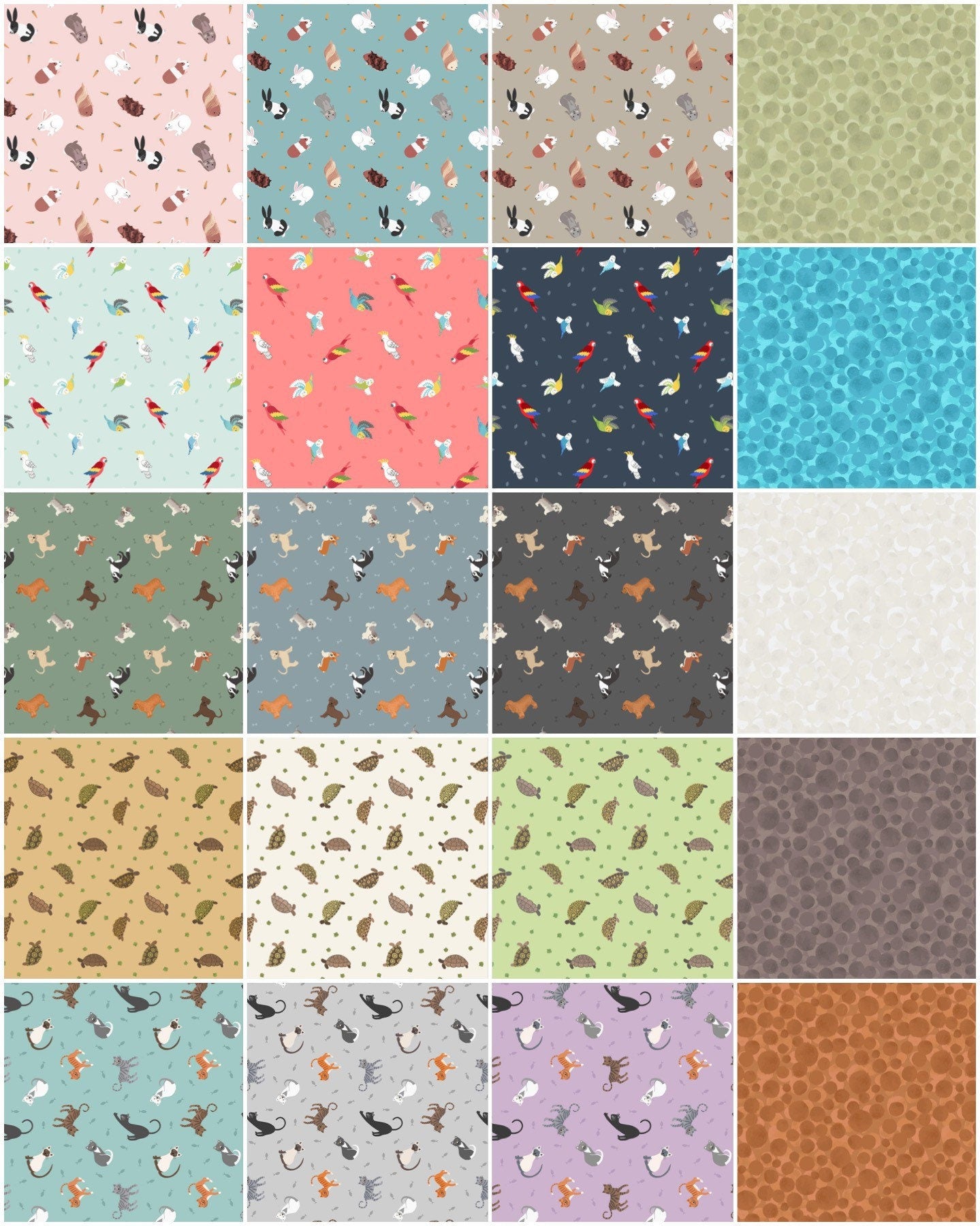 Lewis & Irene Small Things Pets Fabric Collection Birds on Tropical Coral Premium 100% Cotton Quilt Shop Quality Fabrics