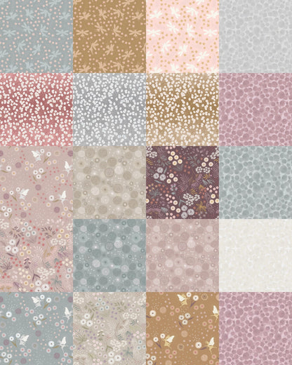 Lewis & Irene Fairy Clocks Fabric Collection Gold Metallic Floral Fairies on Deep Gold A507.3