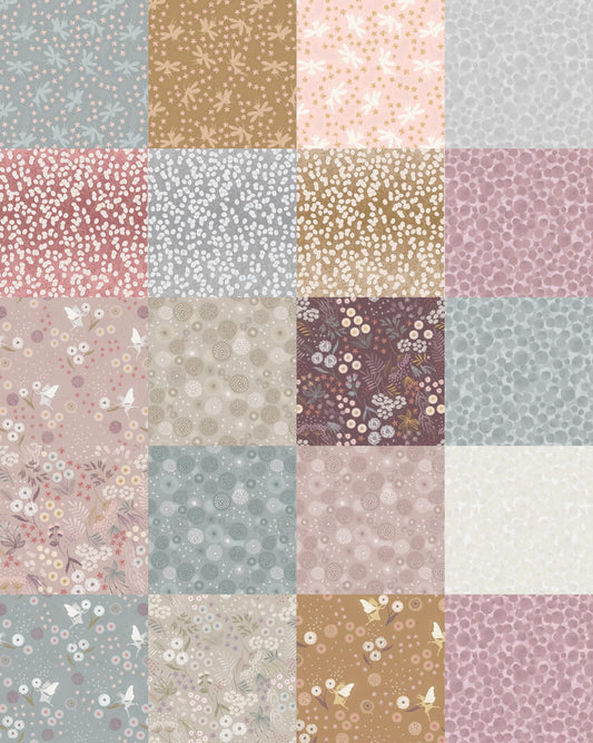 Lewis & Irene Fairy Clocks Fabric Collection Gold Metallic Floral Fairies on Deep Gold A507.3