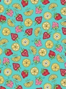 Maywood Studio Kimberbell Lil Sprout Flannel Fabric Collection Fruit on Turquoise Authentic Premium 100% Cotton Flannel
