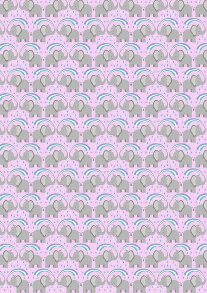 Lewis & Irene Rainbows Fabric Collection Elephants on Light Lilac Premium 100% Cotton Quilt Shop Quality Fabrics