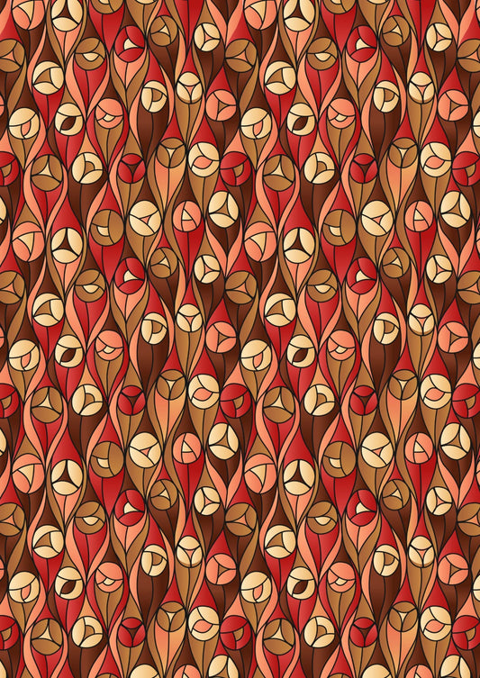 LAST BOLT!! Lewis & Irene Reflections Fabric Collection Buds on Earth Tones Premium 100% Cotton Quilt Shop Quality Fabrics
