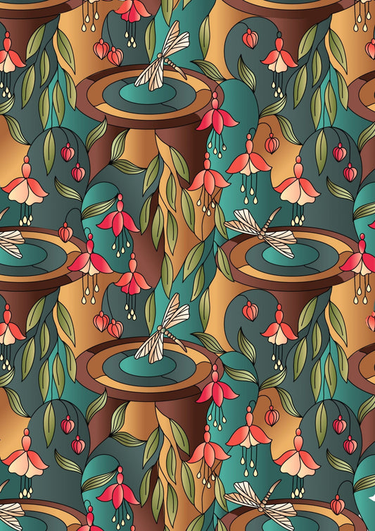 END OF BOLT 1YD34” Lewis & Irene Reflections Fabric Collection Reflections Pools on Earth Tones Premium 100% Cotton Fabrics
