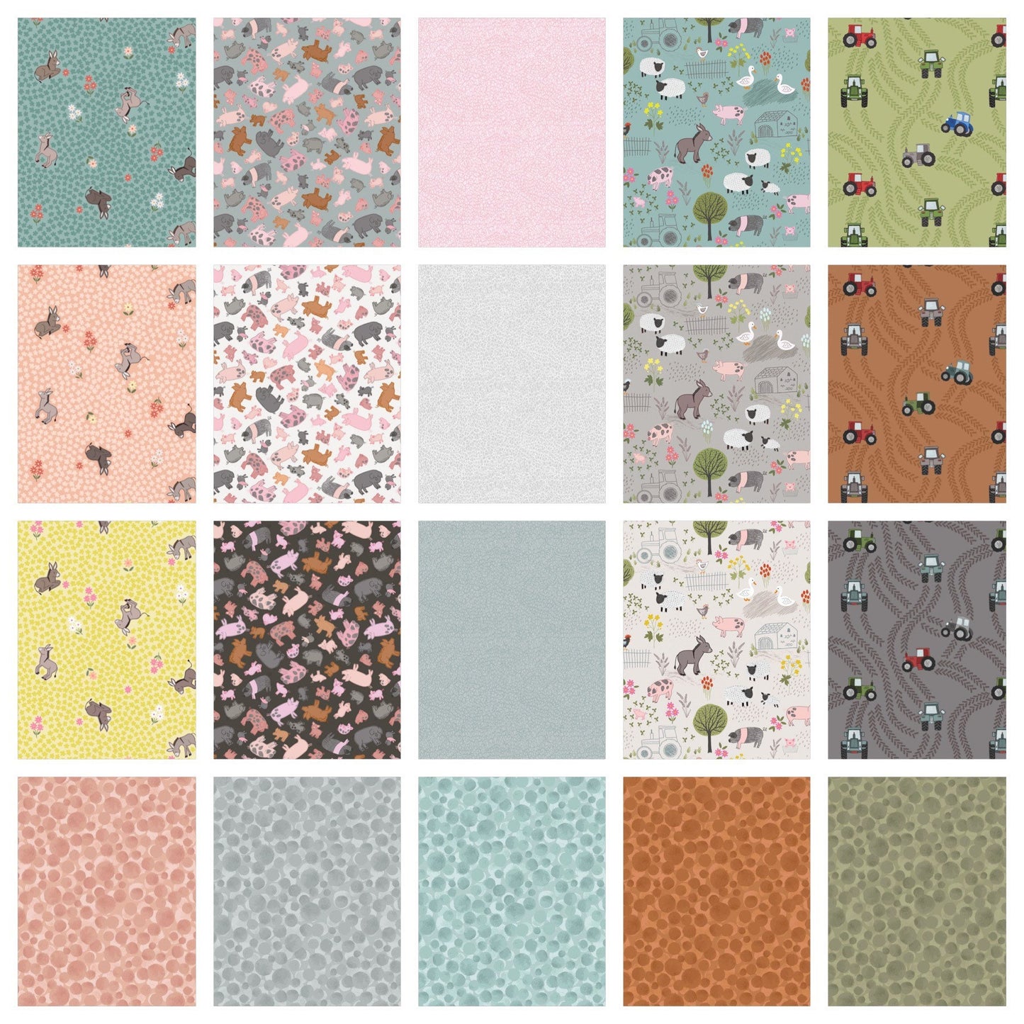 Lewis & Irene Piggy Tails Fabric Collection Piggies on Cream Premium 100% Cotton Quilt Shop Quality Fabrics