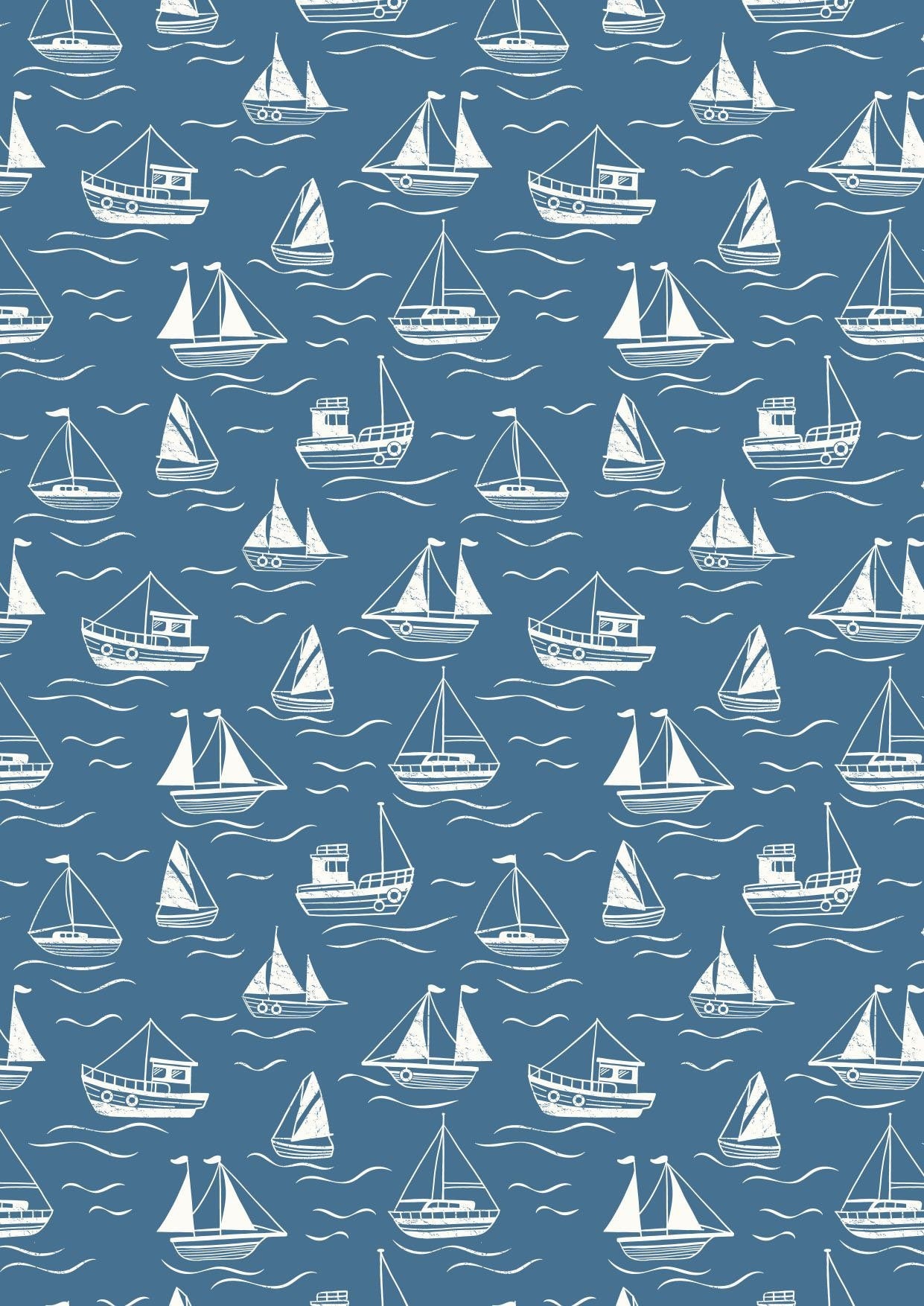Lewis & Irene Thalassophile Fabric Collection Boats on Dark Blue Premium 100% Cotton Quilt Shop Quality Fabrics
